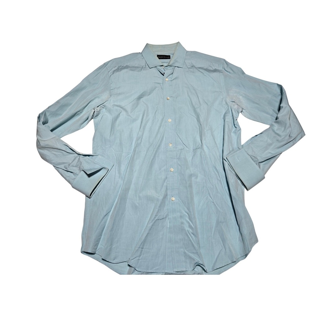 Ralph Lauren Light Blue Button Up Shirt Men's 16‎ Cotton Black Label